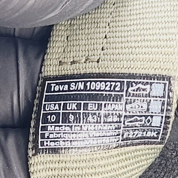 Teva Men\'s Burnt Olive Voya Cross Strap Casual Slip-On Slide Sandal Size 10